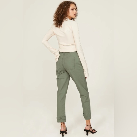 Pistola Tammy High Rise Trouser Utilitarian Button Fly Pants Colonel Army Green - Picture 5 of 15